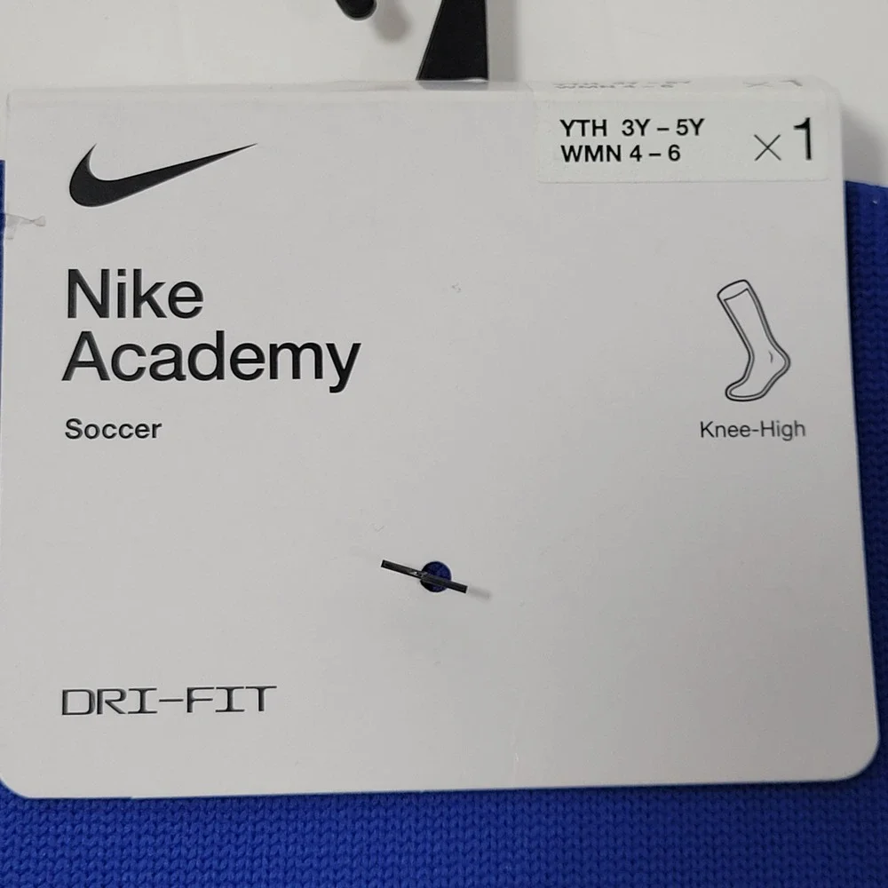 Nike Academy Knee High Soccer Socks Royal Blue Dri-Fit Youth 3Y-5Y Women 4-6 NEW
